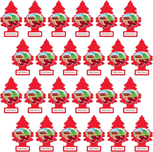 LITTLE TREES Car Air Freshener | Hanging Paper Tree for Home or Car | Wild Cherry | 24 Pack...