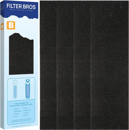Filter Bros Carbon Filter B 4Pack Replacement Fits GermGuardian AC4825 AC4900CA...