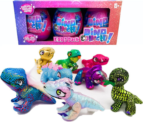 Dinosaur Plush Collectible Toy, Surprise 3-Pack, Series 1, Assortment 3...