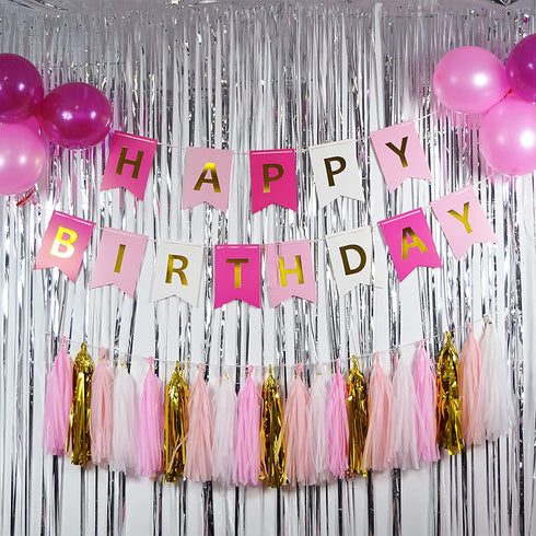 2 Pcs Silver Metallic Tinsel Foil Fringe Curtains Backdrop, 3.28 ft x 6.56 ft Streamers for Birthday Wedding Engagement Bachelorette Party Photo B...