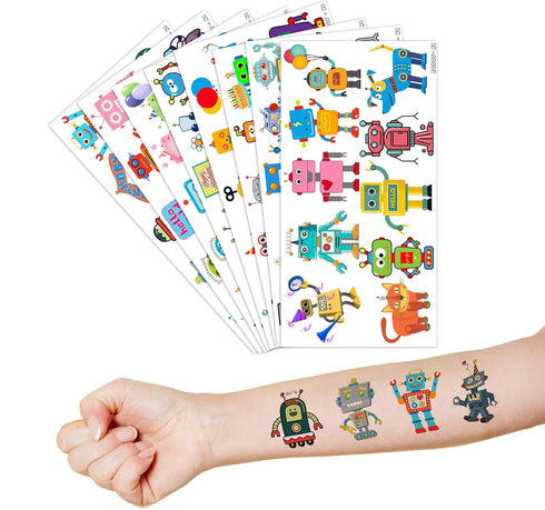 Robot Temporary Tattoos 8 Sheets 84 PCS Robotic Party Decorations Supplies Favors Robot Theme Birthday Cute Stickers Christmas Gifts for Boys Girl...