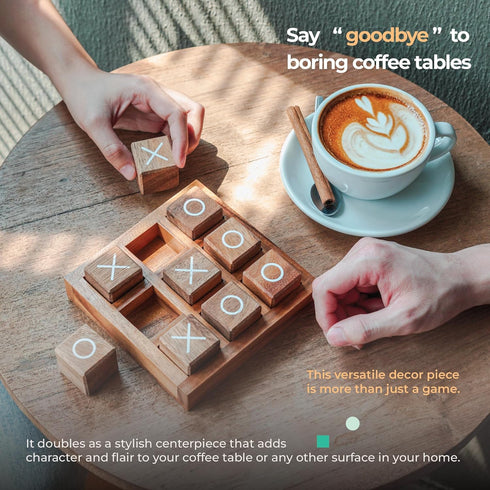 BSIRI Wooden XO Blocks (L) Tic Tac Toe Board Games - Ideal for Kids Games, Family Games and Game Night for Adults, Farmhouse Decor for Coffee Tabl...