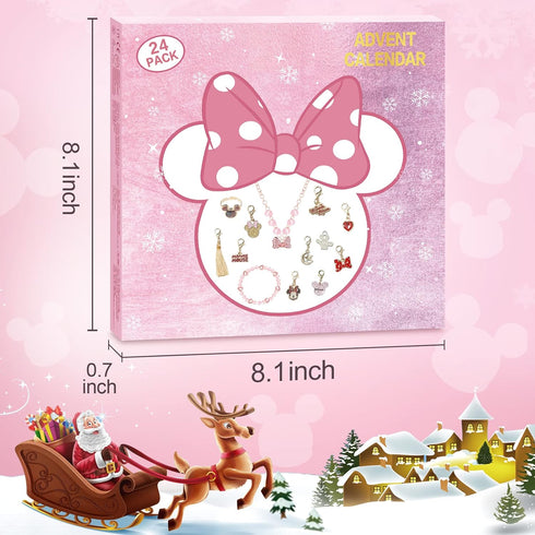 Christmas Advent Calendar 2024 for Girls 24 Days Countdown Calendar with DIY Charm Bracelet&Necklace, Rings Xmas Holiday Gift for Daughter, Niece...