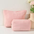 2 Pieces Corduroy Pink Makeup Bag Large Corduroy Cosmetic Bag Capacity Canvas Travel Toiletry Bag Organizer Cute Makeup Brushes Aesthetic Accessor...