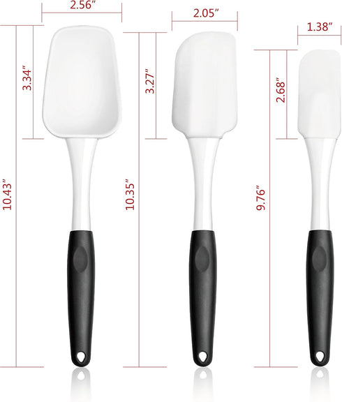 Artaste 43082 Non-Stick Silicone Spatula Set with Rubber Handle, 3-Piece...