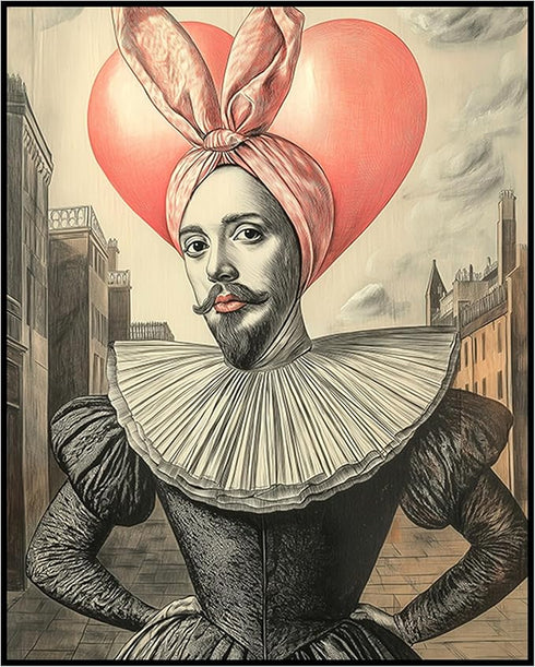 Posterizer 1 pcs-funny humourous William Shakespeare with balloon ears 2-Comedy Art-Gift for Art Lovers-Living Room Bedroom Decor- unframed wall a...