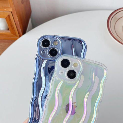 Caseative for iPhone 11 Case,Water Ripple Pattern Curly Wave Frame Soft Compatible with iPhone Case (Light Pink,iPhone 11)...