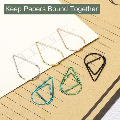 YOKIVE 100 Pcs Paper Clips, Drop-Shaped | Keep Desk Neat, Great for Art, Home, Daily Use (Blue, 1-Inch)...