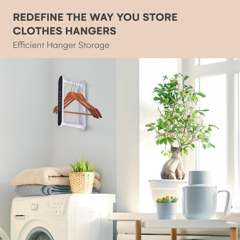 flybold Hanger Storage Rack - Hanger Organizer Stacker for Closet Organization - Space-Saving Storage Holder for Light Hangers - Adhesive Hanger U...