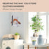 flybold Hanger Storage Rack - Hanger Organizer Stacker for Closet Organization - Space-Saving Storage Holder for Light Hangers - Adhesive Hanger U...