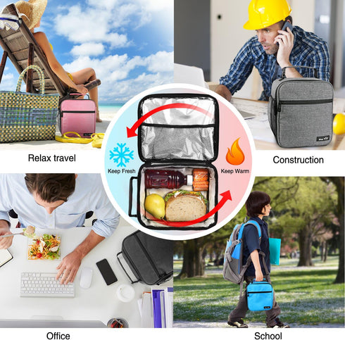 Hap Tim lunchbox for Adult, Insulated Lunch Bag for Women, Reusable Lunch Box, Spacious Lunchbag, Pink (18654-PK)...