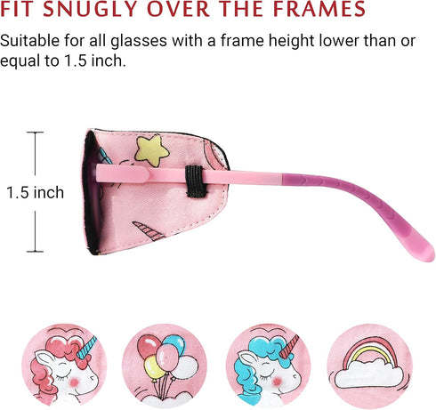 Cotton & Silk Left Eye Patch for Kids Glasses (Left Eye, Balloon)...