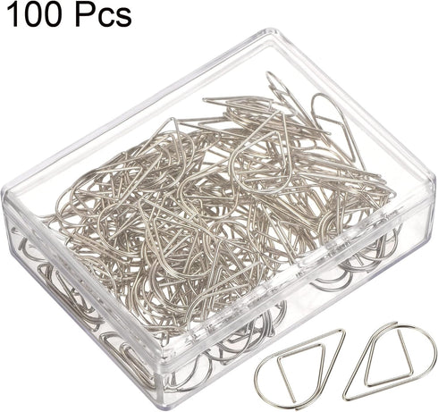 MECCANIXITY Paper Clip Drop-Shaped Cute Decorative Clips Bookmarks with Box 1 Inch Silver for Organize Office Home, Pack of 100...