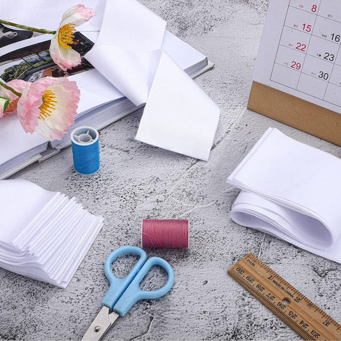 40 Pcs White Jelly Cotton Fabric Patchwork Roll, 2.55 Inch Roll Up Cotton Fabric Quilting Strips, Jelly Fabric Patchwork Craft Cotton Fabric for Q...