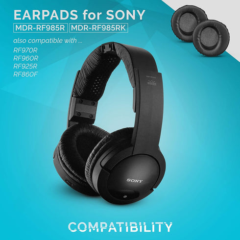 Upgraded Earpads for Sony MDR-RF985R RF985R 960R RF925R RF860F, Real Memory Foam & Faux Leather, Better Sound Isolation & Comfort Than Stock Ear P...