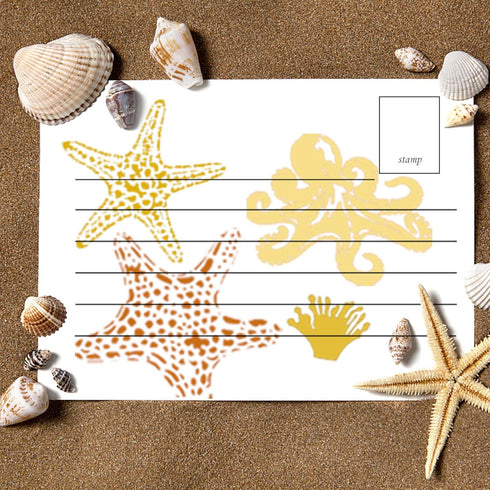 17 Pieces Sea Ocean Creatures Stencils Templates Set, Reusable Undersea Theme Drawing Stencils for DIY Crafts Scrabooking Painting on Wood (13 x 1...