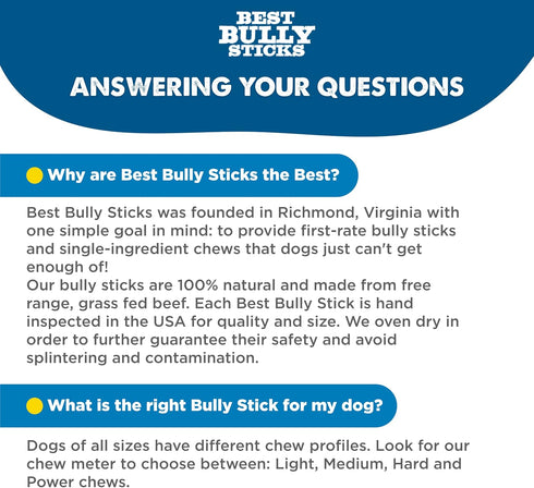 Best Bully Sticks 2-4 Inch Junior Bully Sticks for Dogs - 100% Natural, Grass-Fed Beef, Dog Bully Sticks for Small Dogs, Puppy, Mini Breeds - Grai...