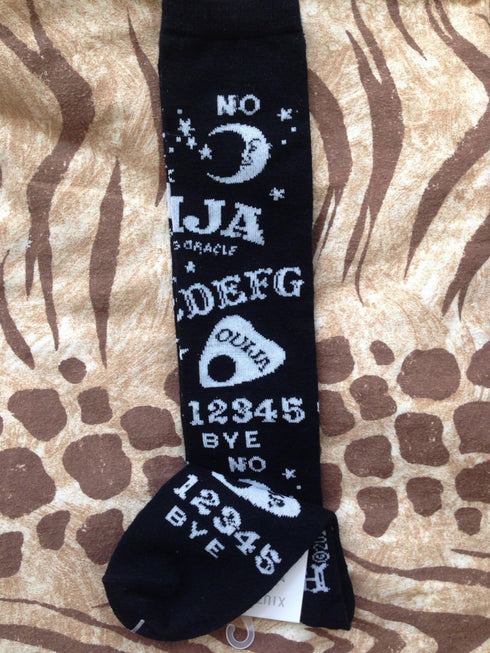 Ouija Board Print Women's Juniors Knee High Socks Size 9-11...