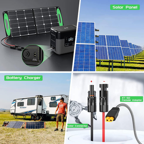 TAIFU Solar Connector to XT60 Adapter Cable 16AWG 11Ft Power Solar to XT60 Charge Extension Cord for EF ECOFLOW River 2 & Delta Series Portable Po...