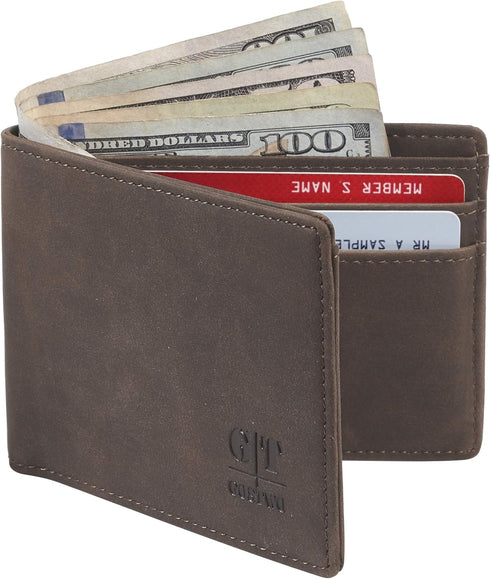 Gostwo Mens Slim Minimalist Front Pocket Wallet Genuine Leather ID Window Card Case RFID Blocking...