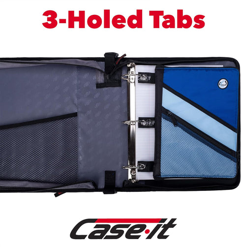 Case It Tablet Binder Accessory, Padded Tablet with 3 Steel Grommets, fits Any Standard 3 Ring Letter Size Binder,Mesh Pocket on Front, Zipper Clo...
