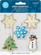 R&M International Mini Snowfall Cookie Cutters, Snowman, Tree, 3 Snowflakes, 5-Piece Set...