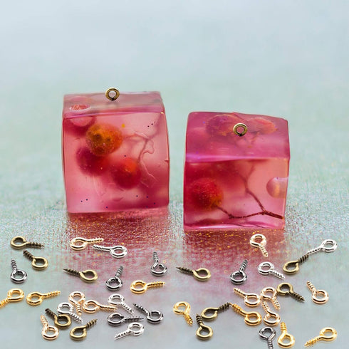 OIIKI 2000Pcs Screw Eye Pins, 5 Colors Small Metal Eye Pins Hooks, Mini Sturdy Eyelets Screw Threaded Clasps for Jewelry Making, Resin, DIY Arts C...