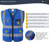 JKSafety Reflective Safety Vest for Men Women With 8 Pockets Hi Vis Work Construction Vest High visibility Vest Meet ANSI/ISEA Compliant(70-Blue-X...