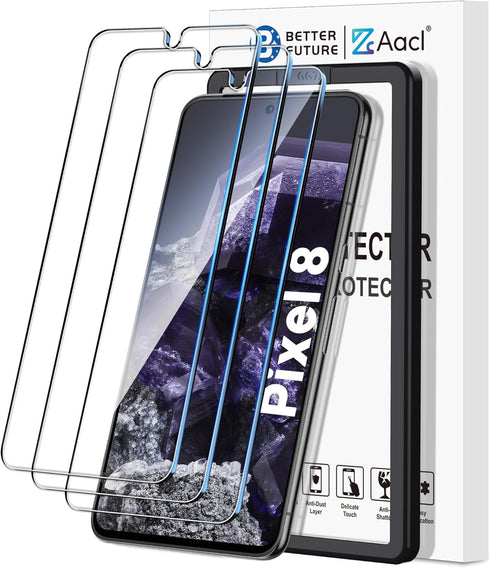 AACL 3-Pack for Google Pixel 8 Tempered Glass Screen Protector 9H Anti Scratch Bubble Free Pixel 8 Glass Screen Protector (6.2 inch) [Fingerprint ...