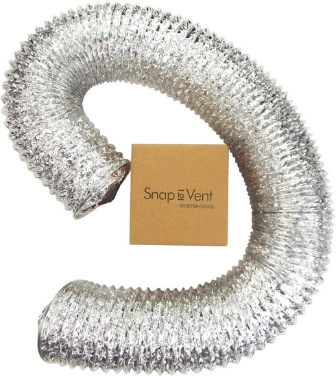 Snap to Vent Aluminum Dryer Hose 4 inch diameter x 8 feet long | Ziggurat Products
