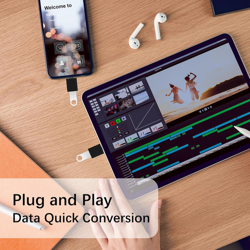 2 Pack USB 3.0 Female to USB C Male Adapters and 2 Pack USB C Female to USB A Male Charger Converter for Phones, Pad, Tablets, Laptops, MacBook, U...