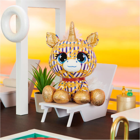 P.Lushes Designer Fashion Pets Natalie Von Corn Premium Unicorn Stuffed Animal, Gold and Blue, 6”...
