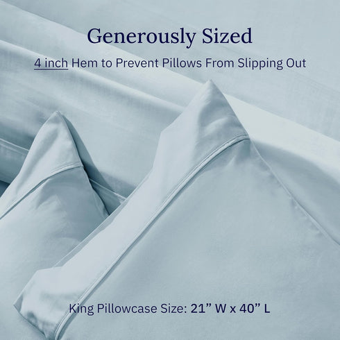 California Design Den King Size Pillowcase Set - 400 Thread Count, 100% Cotton Sateen, Luxury Set of 2 Pillow Covers, Breathable, Cooling, Soft fo...