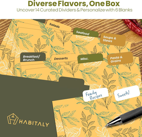 Recipe Card Collection 60 Recipe Cards 4x6 20 Premium Dividers with 256 Hand-Illustrated Ingredient Stickers Family fun in Recipe Creation for bir...