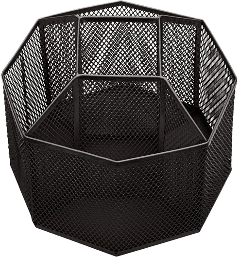 Annova Mesh Desk Organizer Rotate with 5 Compartments Spinning Tidy Candy/Pen Holder Office, Art Supply, Storage, Classroom, Home (Black)...