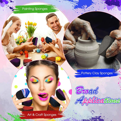 32 Pcs Face Paint Sponges Face Painting Sponges High Density Face Painting Supplies for Kids Adults Art Works Makeup Body Painting, 4 Style, Water...