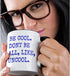 3dRose mug_218536_4 Be Cool Don't Be All Like Uncool Mug, 11 oz, Black...