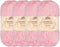 JubileeYarn Bamboo Cotton Sport Yarn - 50g/Skein - Primrose Pink - 4 Skeins......