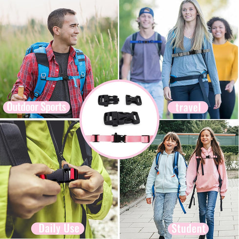 Sternum Straps For Backpacks 1-pack,Adjustable Chest Strap with Emergency Whistle Buckle Suitable for Backpack Straps (Pink)...