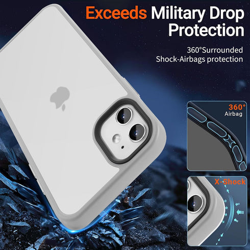 for iPhone 11 Phone Case, Shockproof for iPhone 11 Case, Military Grade Drop Protection, Protective Hard Back Slim Translucent Case for iPhone 11 ...