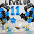 Video Game Birthday Party Set, Level Up 11 Video Game Balloons Controller Balloons Blue Black Stars Aluminum Foil Balloons Kit Decorations (11TH)...