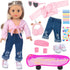 ZITA ELEMENT 18 Inch Girl Doll Scooter Skateboard Clothes and Accessories - 18 Inch Doll Clothes Set Sport Shoes Scooter and Other Outdoor Sport S...