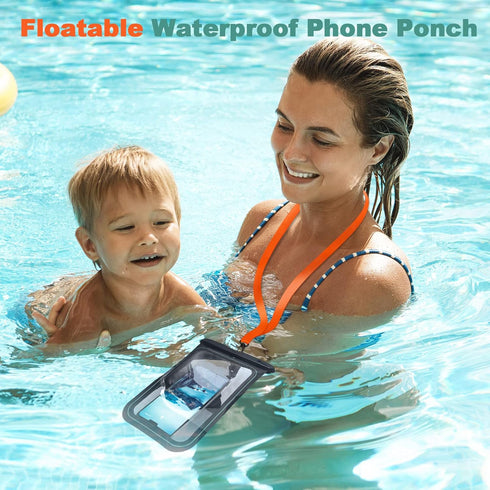 SUPFINE [2 Pcs Waterproof Phone Pouch Floating, Large Cell Phone Case, IPX8 Waterproof Dry Bag with Lanyard for iPhone 15 Pro Max/14/13/12/Galaxy ...