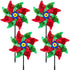 timecity 4 PCS Pinwheels Red Green Wind Spinners 9.5inch Sparkly Garden Pinwheel Reflective Windmills Scare Birds Animal Away Spinner for Yard and...