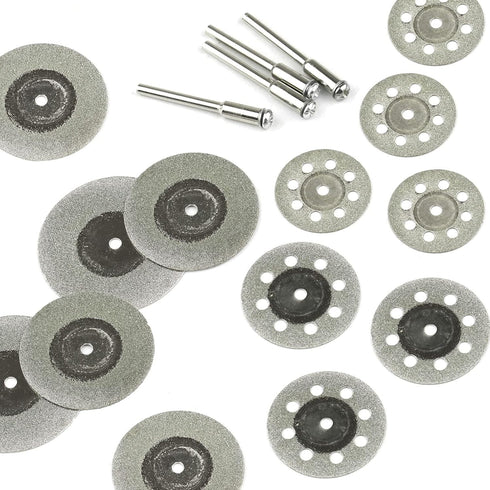 40 Pcs Diamond Cutting Wheel Set, 25mm/30mm/35mm/40mm Diamond Coated Cutting Wheel with 8 Pcs 3mm Mandrel and 2 Pcs Screwdriver...