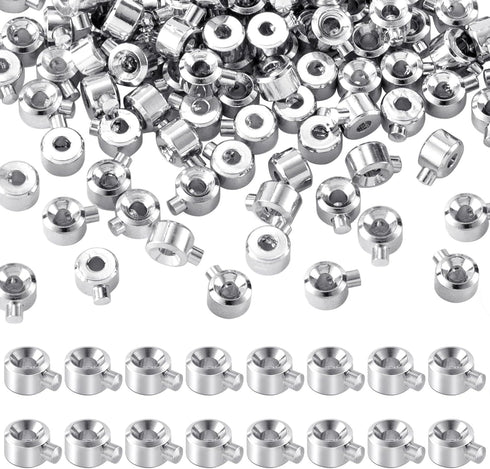 50pcs Crimp Beads for Jewelry Making, Silver Spacer Beads Metal Bead Stopper Crimp Charms for Bracelet Necklace Ends Accessories...
