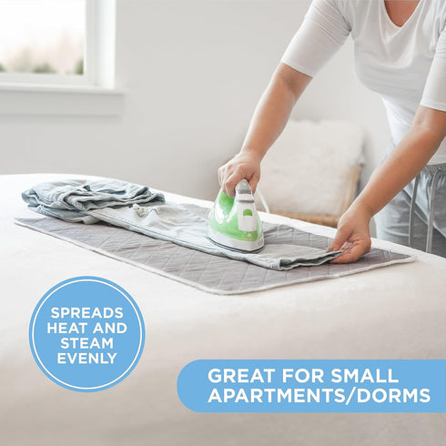 HOLDN’ STORAGE Ironing mat, Magnetic Laundry mat, 28.25” x 19”, Gray, Quilted, Washer and Dryer Countertop, Ironing pad...