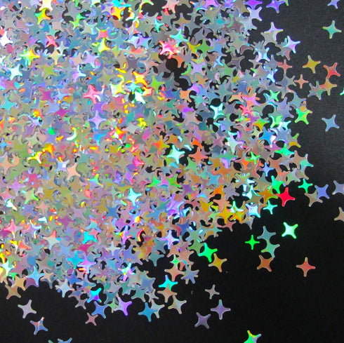 LoveOurHome 60g Holographic Star Chunky Glitter Flakes Sparkles Iridescent Stars Shapes Nail Sequins Epoxy Resin Accessories Crafts Supplies Makeu...