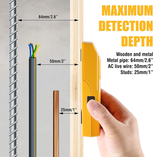 Olympia Tools 3 in 1 Stud Finder Wall Scanner, 88-237-0115, Yellow...