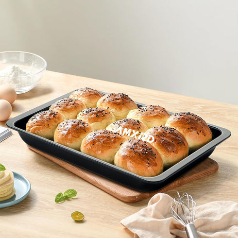 Cookie Sheet Pans, 2 Piece Nonstick Carbon Steel Baking Sheet Pans, 12 x 7.5 Inch...